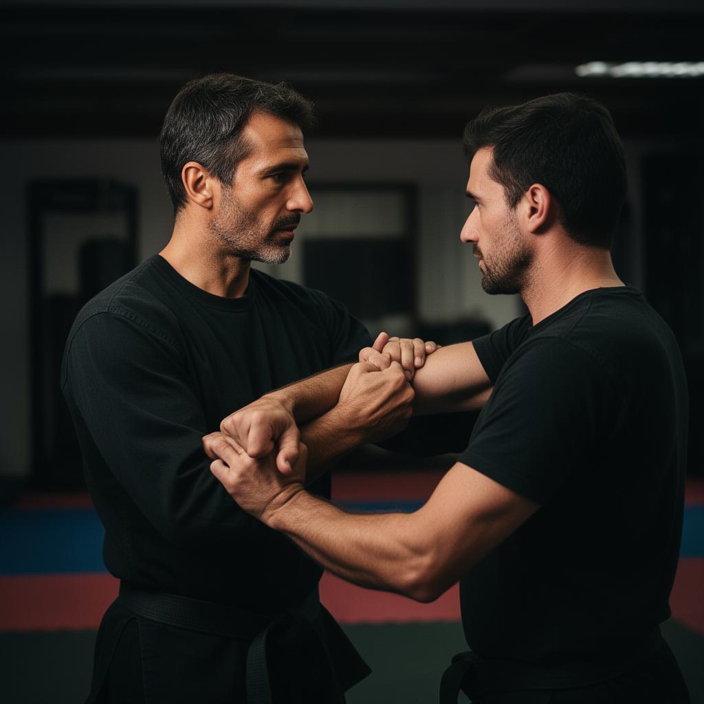Allenamento di difesa personale IPSA — controllo e leva articolare